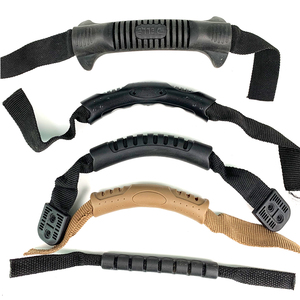 Commercio all'ingrosso logo personalizzato PVC nero della maniglia dei bagagli di <span class=keywords><strong>plastica</strong></span> <span class=keywords><strong>maniglie</strong></span> per borse con fibbia di alta qualità - Product Image 1