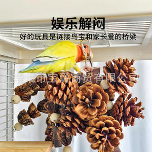 Новинка, игрушка-попугай, птица, товары для птиц, ананас и конопляная веревка, подвесные пряди, праздничные украшения для птичьей клетки - Product Image 1