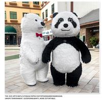 Costume de Mascotte Personnalisé en Coton, Jouet en Peluche Doux, Personnage d'Anime, Poupée en Peluche Gonflable Panda & Ours Polaire, Logo Personnalisé