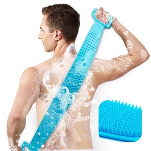 Özel Logo yüksek kalite silikon geri Scrubber peeling vücut kesesi gıda sınıfı silikon kaymaz kolu geri Scrubber - Product Image 1