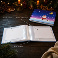 Album photo souvenir de Noël avec couverture illustrée originale, pages à gratter pour lettres, feuilles à double message, faible MOQ
