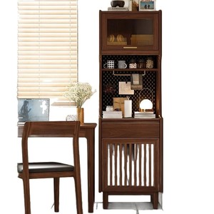 Aparador de madera maciza de nogal negro con almacenamiento y mesa de bar para cocina o sala de estar - Product Image 5