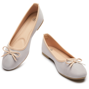 Wholesale Elegant Lady <strong>Ballet</strong> <strong>Flats</strong> Casual Women Shoes Anti-Slip Round Toe <strong>Suede</strong> Upper Office Bow <strong>Flat</strong> Shoes - Product Image 6