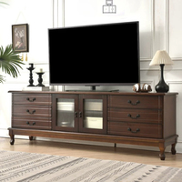 Ensemble meuble TV et table basse en bois massif - Design simple et moderne pour les petits salons. Convient pour une utilisation domestique.
