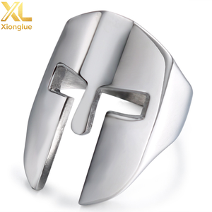 Anillo de Acero Inoxidable Personalizado Estilo Punk para Hombre, Anillo Vintage con Diseño de Casco Espartano, Anillo de Titanio para Hombre - Product Image 3