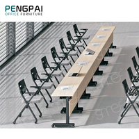 Cadre en acier à revêtement en poudre pied panneau avant mobile table de formation scolaire pliable bureau de formation bureau moderne
