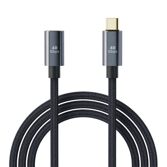Braided USB4 Cable 100W 40Gbps USB4 Type C Male to Female Extension Cable Kabel Cord