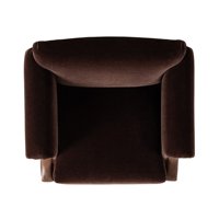 Fauteuil individuel moderne de luxe en velours chocolat avec garniture en cuir, chaise design pour salons haut de gamme et projets de villas