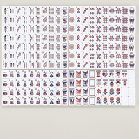 Ensemble de tuiles de Mahjong américain de luxe avec supports et pousseurs en acrylique pliables et portables de style moderne – Culture et divertissement classiques