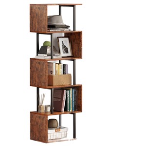 Estante de Almacenamiento de Madera y Hierro de Múltiples Niveles, Organizador de Esquina, Estante de Exhibición Independiente para Sala de Estar, Tamaño Personalizado, Rectangular y Duradero - Product Image 4