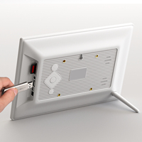 Petit cadre photo numérique en acrylique 7 pouces avec écran LCD de bureau, horloge, lecture vidéo et boucle de lecture automatique