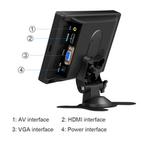 7 pouces LCD moniteur appui-tête Portable HD VGA LCD écran de voiture pour Pc/mac Mini/tv/caméra/jeu IPS 1024X600 prise en charge AV vidéo CN;GUA