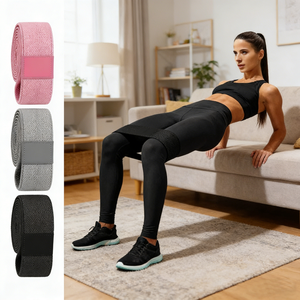 Set di 3 Fasce Elastiche di Resistenza in Tessuto Poliestere Ecologico di Alta Qualità per Allenamento Fitness a Casa - Product Image 5