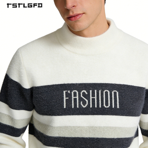 Pull léger et chaud à col mi-montant pour homme, à manches longues, avec logo frontal, imperméable et respirant, fermeture pull-over - Product Image 4