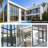 Projet de fenêtres panoramiques en aluminium pour villa de luxe EOKO Russie avec cadres fins de 60 mm, isolation thermique et design en verre panoramique