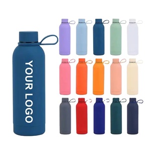 Botella de agua de doble pared de acero inoxidable, termo de pintura de goma, oferta - Product Image 1
