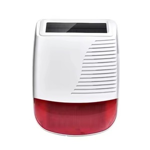 DKMSEC Loudspeaker nirkabel tenaga surya 433Mhz putih tahan air luar ruangan desibel tinggi strobo untuk <span class=keywords><strong>Alarm</strong></span> pencuri keamanan rumah pintar - Product Image 1