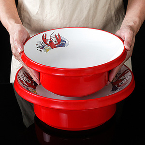 Platos Redondos de Melamina Resistentes para Cangrejos y Hot Pot, para Uso en Restaurantes, Hoteles y Fiestas - Product Image 1