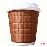 Kiosque géant gonflable en forme de tasse à café pour événements commerciaux, accessoires de photomaton, accessoires photo gonflables personnalisés pour idées de fêtes