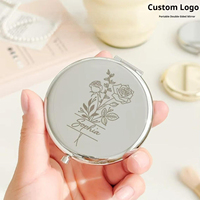 Hot Sale Modern Round Metal Foldable Double-Sided Portable High-Definition Exquisite Vanity Mirror Women Small Gift