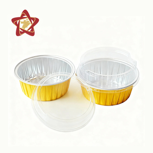 120ml lò microwavable ovenable Vòng đầy màu sắc nhôm lá bánh muffin bánh mini Baking cup nhôm lá mỏng <span class=keywords><strong>container</strong></span> với nắp - Product Image 1