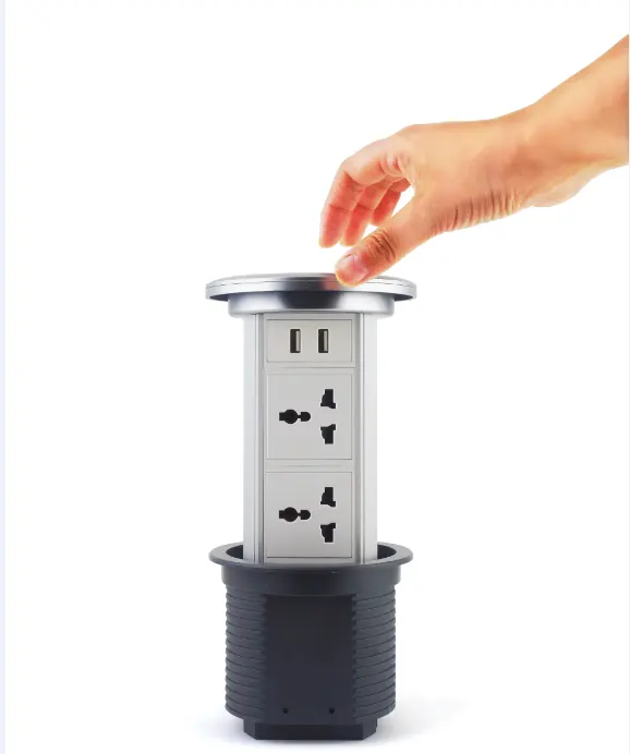 Office Home tabletop wireless pulling up power socket Hidden Recessed for Kitchen Bench-top Sealed