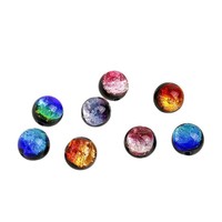 LONGXIN - Cuentas Sueltas Redondas de Vidrio Luminosas con Lámina Plateada de Doble Cara de 14 mm y Orificio de 2 mm para Fabricación de Joyería DIY, Venta al por Mayor