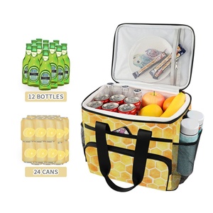 Large Capacity Portable Cooler Bag Durable Reusable Thermal Lunch Bag with Zipper Closure Waterproof Lunch Cooler Bag - Product Image 3