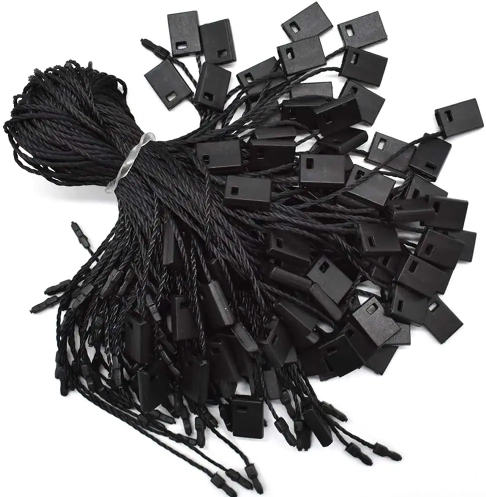 Super Low MOQ Garment Accessories black white color cotton plastic strings for tags