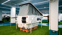 Ecocampor Aluminium Pop up Truck Camper Voyage Remorque Caravane RV Camper avec Grand Lit Cuisine Salle de Bain Énergie Solaire pour Fête