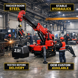 رافعة عنكبوتية مخصصة ذات مسار، رافعة هيدروليكية تلسكوبية لاسلكية بنظام تحكم عن بعد، رافعة محمولة بسعة 3-12 طن - Product Image 4