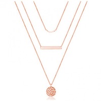 Collier en perles d'imitation simple multicouche avec pendentif rond en perle et accessoires en métal en forme de longue bande, vente en gros de bijoux européens