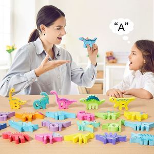 ABC Creative Fun Play, Rompecabezas de Madera con Temática de Animales, Dinosaurios y Tráfico, Juguete Educativo de Reconocimiento del Alfabeto para Niños - Product Image 2