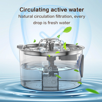 Fontaine à eau pour animaux de compagnie 3,2 L, débit automatique, filtre triple étage, flux silencieux, acier inoxydable 304, fenêtre diamant, vente en gros OEM