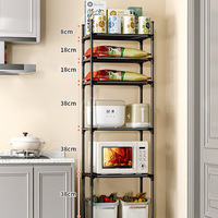 Promotion : Étagères Métalliques Roulantes à 6 Niveaux, Desserte de Rangement Autoportante pour Four à Micro-Ondes avec Roues, Accessoire de Cuisine