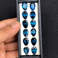Topaze bleue de Londres naturelle taille poire 10x14MM, directement du fabricant, pierres précieuses BU GEMS, évaluation tierce pour la fabrication de bijoux en gros