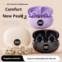 Écouteurs TWS à clip d'oreille, vente en gros Chine, affichage LED, logo personnalisé, numériques, électroplaqués, étanches IPX4, base de charge 200 mAh