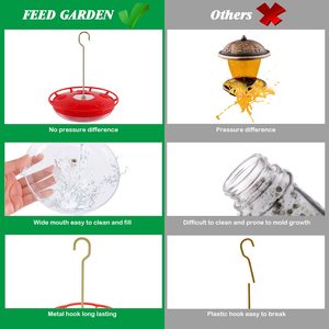 2 confezioni da 16 once mangiatoie per colibrì all'aperto 5 porti di alimentazione a prova di ape formica spazzole per la pulizia a prova di perdite nettare facile da pulire - Product Image 2