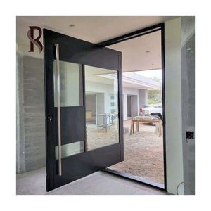 Rising OEM Canaidan Villas Puerta principal de madera de teca Diseños insonorizados Pivote de puerta Puertas principales exteriores para casas con precio de fábrica - Product Image 6