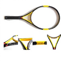 Raquette de tennis en carbone REX OEM Taïwan avec face de 95 pouces carrés, grip en PU, longueur de 27 pouces, filet en nylon rouge, 290g