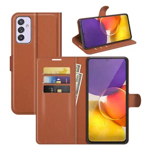 Luxus Pure Color Wallet Holder Card Fold Robuste Leder-Telefon abdeckung für Samsung A22 Quantum2 A82