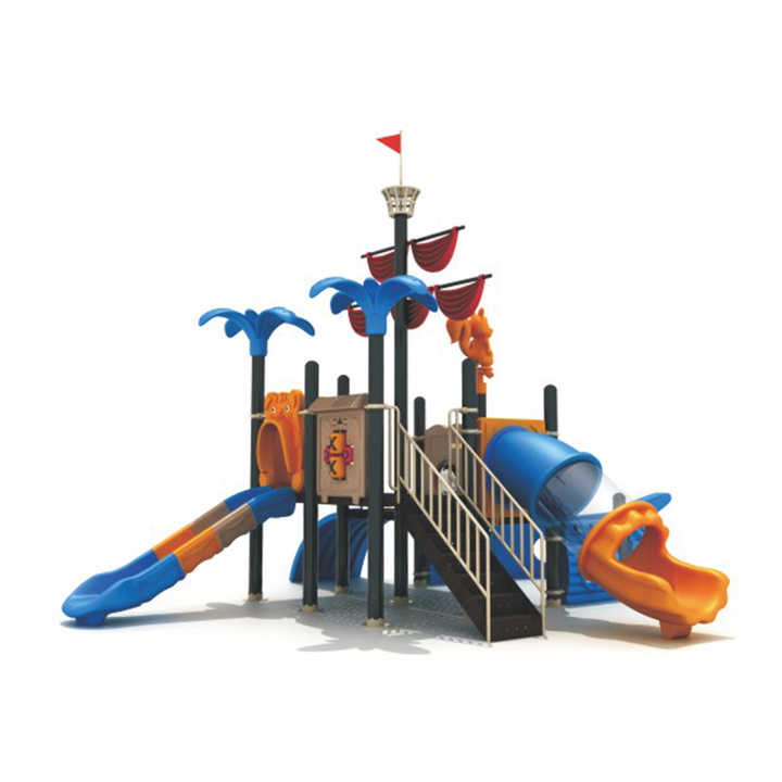 Customized Non-standard Comprehensive Engineering Children Plastic Slide Game Rack Outdoor Pirate Ship Series Playground