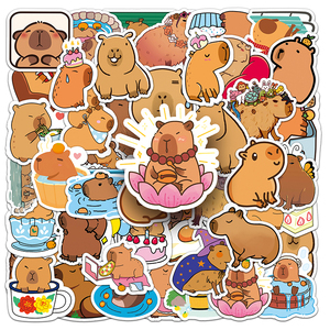 50 Piezas <span class=keywords><strong>de</strong></span> <span class=keywords><strong>Pegatinas</strong></span> <span class=keywords><strong>de</strong></span> <span class=keywords><strong>Animales</strong></span> Carpincho <span class=keywords><strong>de</strong></span> Dibujos Animados Lindos, Calcomanías Estéticas Impermeables para Teléfono Móvil - Product Image 1