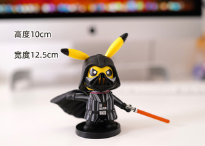 Vente en gros 10cm dessin animé Pokemoned Pika Chu jouet guerrier noir Pika Chu Figurine mignon Pot travail manuel décoration boîte aveugle - Product Image 4