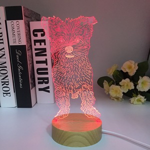 Veilleuse à LED 3D animale Lampe de table en bois <span class=keywords><strong>Manga</strong></span> pour la décoration de la chambre d'enfant Cadeau d'anniversaire Forme rectangulaire Plug-In Dropship Vendeur - Product Image 6