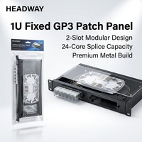Panneau de brassage fibre optique fixe 1U GP3 (Modèle FPS-GP3-1U02MB-FN) prenant en charge 2 plaques adaptatrices et une distribution de 24 fibres à épissage