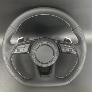 Haute qualité pour Audi B9 assemblage de volant en cuir de carbone modifié pour A4 A3 A5 A6 B6 RS7 <span class=keywords><strong>S</strong></span> <span class=keywords><strong>RS6</strong></span> C8 R8 A7 Q7 Q5 Q3 - Product Image 4