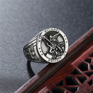 Anillos de Dedo de Aro Chapados en Oro de 18k Resistentes al Agua, Anillos de Sello de Ángel para Hombre - Product Image 4