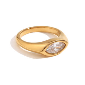 Anillo <span class=keywords><strong>de</strong></span> <span class=keywords><strong>Sello</strong></span> con Circonita Ojo <span class=keywords><strong>de</strong></span> <span class=keywords><strong>Caballo</strong></span> RINHOO, Colorido, Hipoalergénico, Acero Inoxidable 316L, Decoración Chapada en <span class=keywords><strong>Oro</strong></span> <span class=keywords><strong>de</strong></span> 18K, Joyería para Mujer, Regalo - Product Image 5