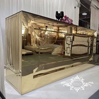 Comptoir de bar en acier inoxydable doré pour mariage, événement, fête, mobilier de réception, nouveau design 2026